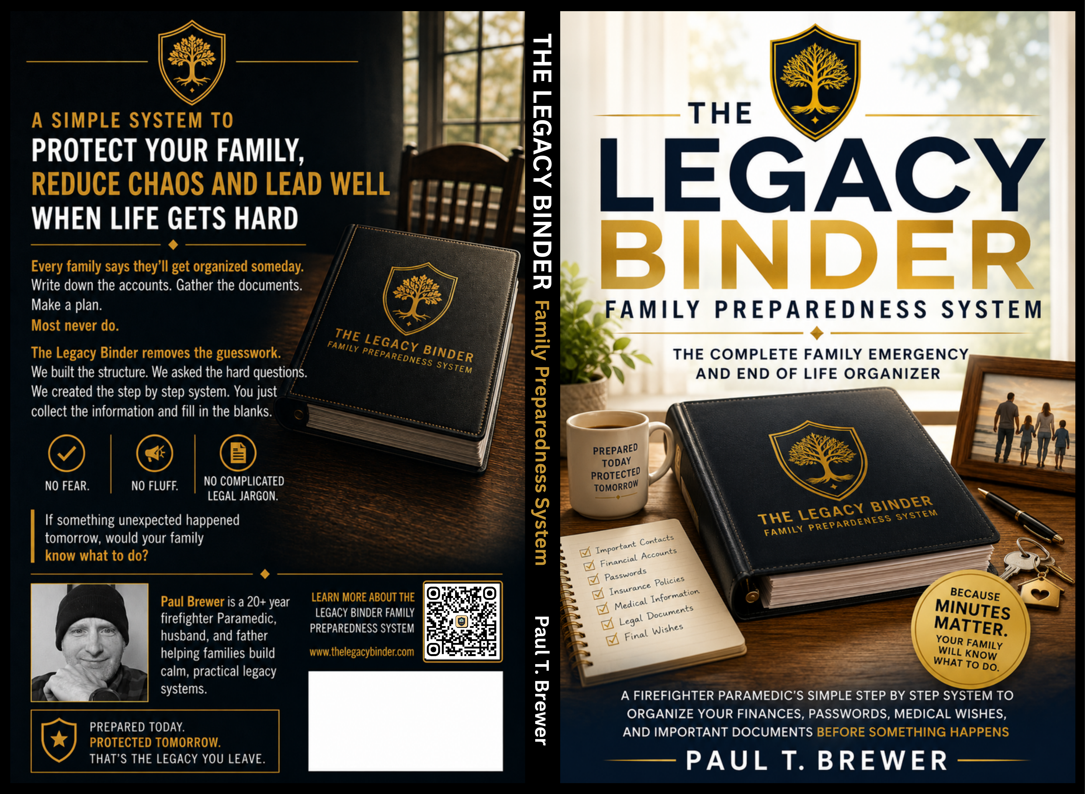 The Legacy Binder paperback cover spread — front, spine, and back